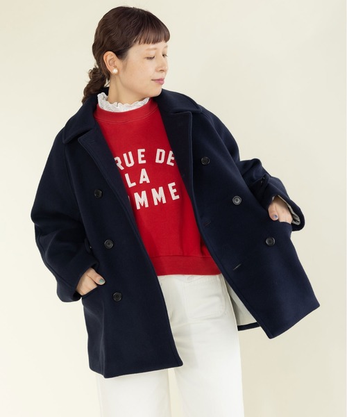 CHILD WOMAN(チャイルドウーマン)の「3 RUE DE LA POMMEショート丈スウェットプルオーバー(スウェット・レディース・ブルー/レッド/ネイビー/アイボリー・FREE)」の19枚目の写真