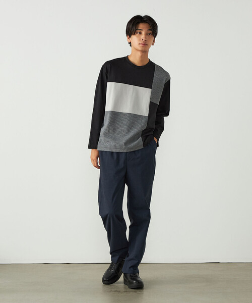 COMME CA ISM(コムサイズム)の「ウールライク グレンチェックリラックスワイドパンツ(その他パンツ・メンズ・ダークブラウン/ネイビー・L/S/M)」の3枚目の写真