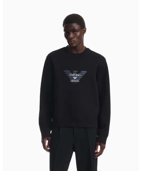 EMPORIO ARMANI(エンポリオアルマーニ)の「<オンライン限定>【エンポリオ アルマーニ】レギュラーフィット スウェットシャツ ダブルジャージー(スウェット・メンズ・ネイビー/オフホワイト/ブラック・MEDIUM/LARGE/X-SMALL/X-LARGE/SMALL)」の3枚目の写真