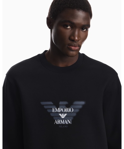 EMPORIO ARMANI(エンポリオアルマーニ)の「<オンライン限定>【エンポリオ アルマーニ】レギュラーフィット スウェットシャツ ダブルジャージー(スウェット・メンズ・ネイビー/オフホワイト/ブラック・MEDIUM/LARGE/X-SMALL/X-LARGE/SMALL)」の5枚目の写真