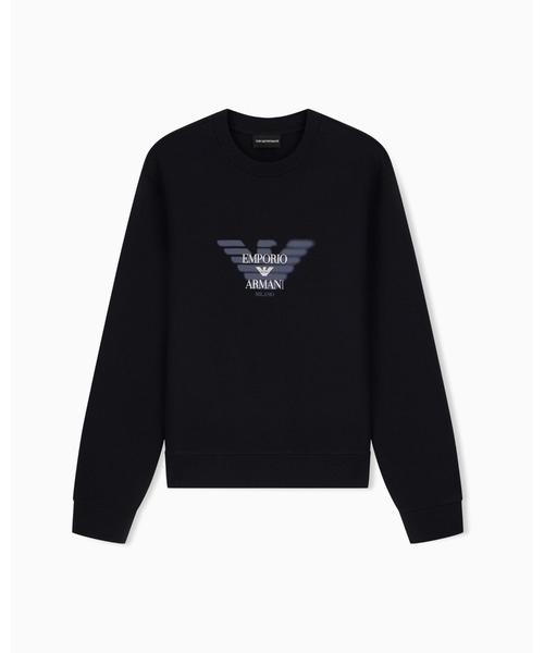 EMPORIO ARMANI(エンポリオアルマーニ)の「<オンライン限定>【エンポリオ アルマーニ】レギュラーフィット スウェットシャツ ダブルジャージー(スウェット・メンズ・ネイビー/オフホワイト/ブラック・MEDIUM/LARGE/X-SMALL/X-LARGE/SMALL)」の4枚目の写真