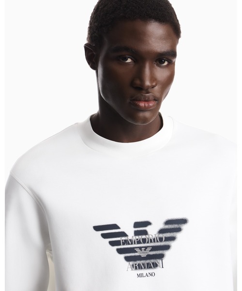 EMPORIO ARMANI(エンポリオアルマーニ)の「<オンライン限定>【エンポリオ アルマーニ】レギュラーフィット スウェットシャツ ダブルジャージー(スウェット・メンズ・ネイビー/オフホワイト/ブラック・MEDIUM/LARGE/X-SMALL/X-LARGE/SMALL)」の13枚目の写真
