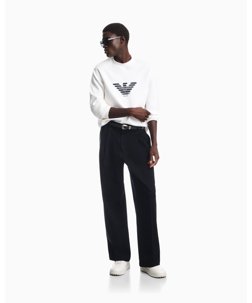 EMPORIO ARMANI(エンポリオアルマーニ)の「<オンライン限定>【エンポリオ アルマーニ】レギュラーフィット スウェットシャツ ダブルジャージー(スウェット・メンズ・ネイビー/オフホワイト/ブラック・MEDIUM/LARGE/X-SMALL/X-LARGE/SMALL)」の15枚目の写真