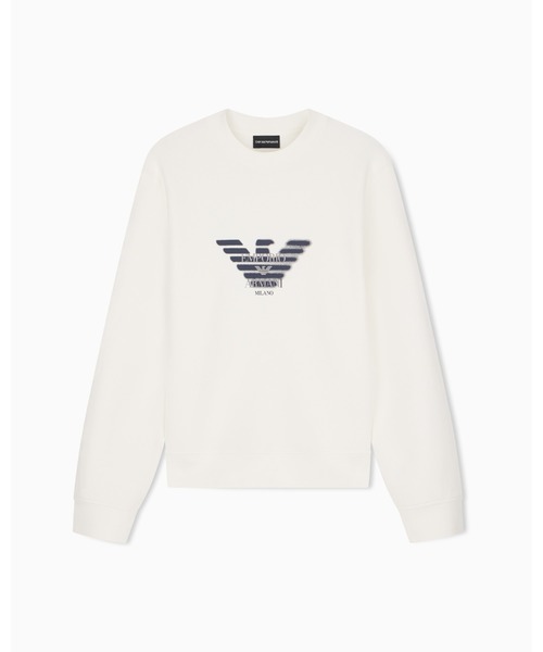 EMPORIO ARMANI(エンポリオアルマーニ)の「<オンライン限定>【エンポリオ アルマーニ】レギュラーフィット スウェットシャツ ダブルジャージー(スウェット・メンズ・ネイビー/オフホワイト/ブラック・MEDIUM/LARGE/X-SMALL/X-LARGE/SMALL)」の12枚目の写真