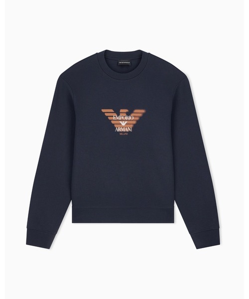 EMPORIO ARMANI(エンポリオアルマーニ)の「<オンライン限定>【エンポリオ アルマーニ】レギュラーフィット スウェットシャツ ダブルジャージー(スウェット・メンズ・ネイビー/オフホワイト/ブラック・MEDIUM/LARGE/X-SMALL/X-LARGE/SMALL)」の8枚目の写真