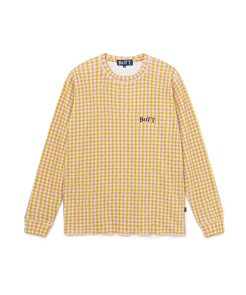BOTT(ボット)の「BoTT / ボット CHECK THERMAL(Tシャツ/カットソー・メンズ・ピンク/グリーン・SMALL/MEDIUM)」の2枚目の写真