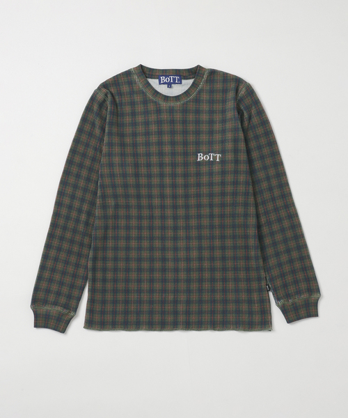 BOTT(ボット)の「BoTT / ボット CHECK THERMAL(Tシャツ/カットソー・メンズ・ピンク/グリーン・SMALL/MEDIUM)」の3枚目の写真