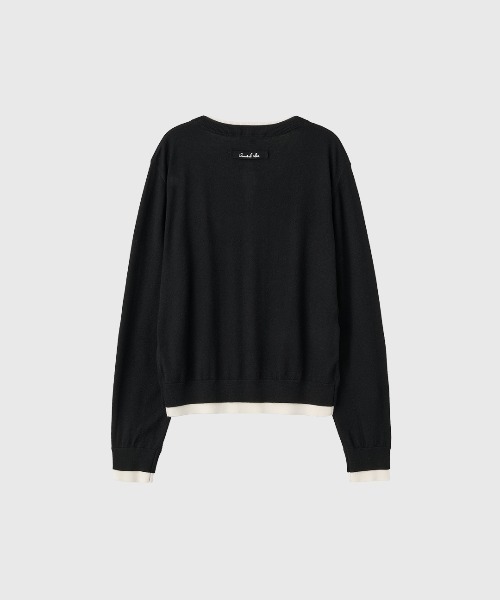 GENERAL IDEA(ジェネラルアイデア)の「【GENERAL IDEA】ダブルレイヤードクルーネックカーディガン / DOUBLE LAYERED CREW NECK CARDIGAN(カーディガン/ボレロ・レディース・ブラック/グレー/ダークブラウン・L/M/S)」の7枚目の写真