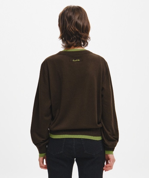 GENERAL IDEA(ジェネラルアイデア)の「【GENERAL IDEA】ダブルレイヤードクルーネックカーディガン / DOUBLE LAYERED CREW NECK CARDIGAN(カーディガン/ボレロ・レディース・ブラック/グレー/ダークブラウン・L/M/S)」の16枚目の写真