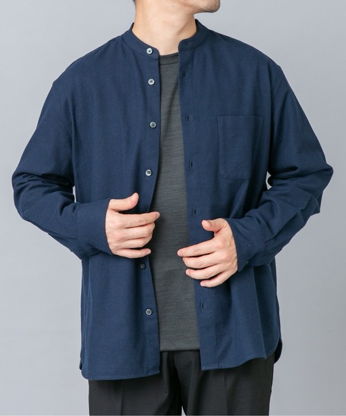 URBAN RESEARCH ROSSO MEN(アーバンリサーチロッソメン)の「『抗菌 / 防臭』アーバンリラックスバンドカラーネルシャツ(シャツ/ブラウス・メンズ・グレー/ベージュ系その他/ブルー系その他/ネイビー/ブラック/ブラウン系その他/アイボリー/グレー系その他・MEDIUM/X-LARGE/SMALL/LARGE)」の20枚目の写真