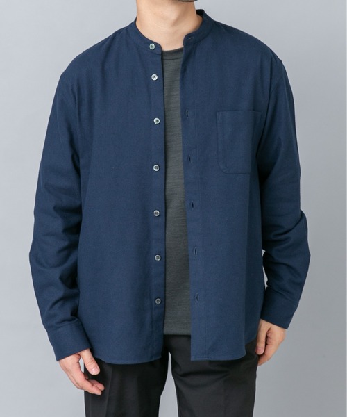 URBAN RESEARCH ROSSO MEN(アーバンリサーチロッソメン)の「『抗菌 / 防臭』アーバンリラックスバンドカラーネルシャツ(シャツ/ブラウス・メンズ・グレー/ベージュ系その他/ブルー系その他/ネイビー/ブラック/ブラウン系その他/アイボリー/グレー系その他・MEDIUM/X-LARGE/SMALL/LARGE)」の21枚目の写真