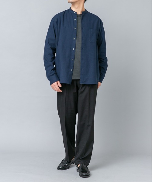 URBAN RESEARCH ROSSO MEN(アーバンリサーチロッソメン)の「『抗菌 / 防臭』アーバンリラックスバンドカラーネルシャツ(シャツ/ブラウス・メンズ・グレー/ベージュ系その他/ブルー系その他/ネイビー/ブラック/ブラウン系その他/アイボリー/グレー系その他・MEDIUM/X-LARGE/SMALL/LARGE)」の22枚目の写真