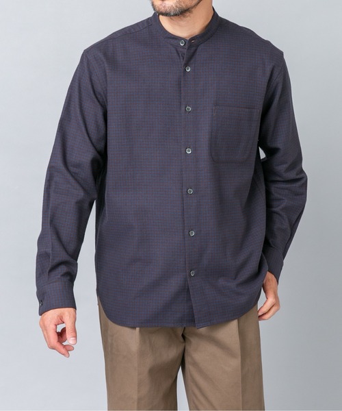 URBAN RESEARCH ROSSO MEN(アーバンリサーチロッソメン)の「『抗菌 / 防臭』アーバンリラックスバンドカラーネルシャツ(シャツ/ブラウス・メンズ・グレー/ベージュ系その他/ブルー系その他/ネイビー/ブラック/ブラウン系その他/アイボリー/グレー系その他・MEDIUM/X-LARGE/SMALL/LARGE)」の11枚目の写真