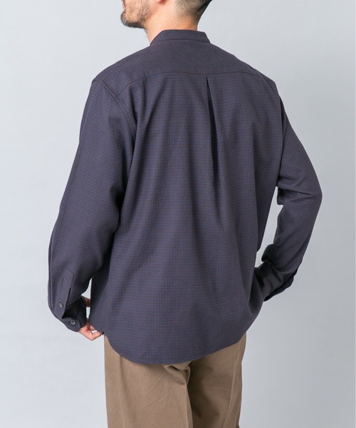 URBAN RESEARCH ROSSO MEN(アーバンリサーチロッソメン)の「『抗菌 / 防臭』アーバンリラックスバンドカラーネルシャツ(シャツ/ブラウス・メンズ・グレー/ベージュ系その他/ブルー系その他/ネイビー/ブラック/ブラウン系その他/アイボリー/グレー系その他・MEDIUM/X-LARGE/SMALL/LARGE)」の12枚目の写真