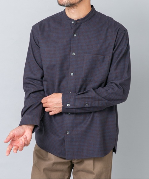 URBAN RESEARCH ROSSO MEN(アーバンリサーチロッソメン)の「『抗菌 / 防臭』アーバンリラックスバンドカラーネルシャツ(シャツ/ブラウス・メンズ・グレー/ベージュ系その他/ブルー系その他/ネイビー/ブラック/ブラウン系その他/アイボリー/グレー系その他・MEDIUM/X-LARGE/SMALL/LARGE)」の13枚目の写真