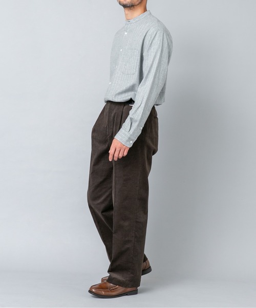 URBAN RESEARCH ROSSO MEN(アーバンリサーチロッソメン)の「『抗菌 / 防臭』アーバンリラックスバンドカラーネルシャツ(シャツ/ブラウス・メンズ・グレー/ベージュ系その他/ブルー系その他/ネイビー/ブラック/ブラウン系その他/アイボリー/グレー系その他・MEDIUM/X-LARGE/SMALL/LARGE)」の10枚目の写真
