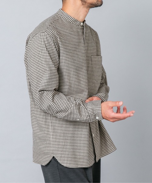 URBAN RESEARCH ROSSO MEN(アーバンリサーチロッソメン)の「『抗菌 / 防臭』アーバンリラックスバンドカラーネルシャツ(シャツ/ブラウス・メンズ・グレー/ベージュ系その他/ブルー系その他/ネイビー/ブラック/ブラウン系その他/アイボリー/グレー系その他・MEDIUM/X-LARGE/SMALL/LARGE)」の17枚目の写真