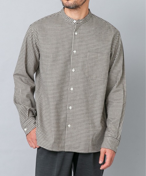 URBAN RESEARCH ROSSO MEN(アーバンリサーチロッソメン)の「『抗菌 / 防臭』アーバンリラックスバンドカラーネルシャツ(シャツ/ブラウス・メンズ・グレー/ベージュ系その他/ブルー系その他/ネイビー/ブラック/ブラウン系その他/アイボリー/グレー系その他・MEDIUM/X-LARGE/SMALL/LARGE)」の18枚目の写真