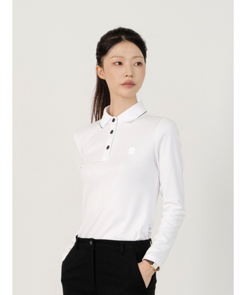 NITINA（ニティナ）の「エアロフィット 長袖襟付きTシャツ WH（Tシャツ/カットソー・レディース・ホワイト・SMALL/MEDIUM）」の2枚目の写真