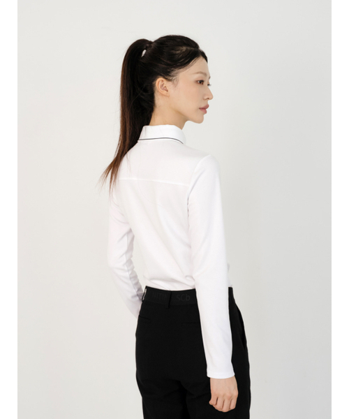 NITINA（ニティナ）の「エアロフィット 長袖襟付きTシャツ WH（Tシャツ/カットソー・レディース・ホワイト・SMALL/MEDIUM）」の3枚目の写真