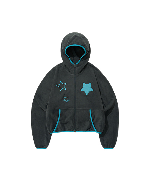 KKEEE(ケーケーイーイー)の「ラビット スター ボアジャケット ジップアップパーカー(1color)(その他アウター・レディース・チャコール・FREE)」の1枚目の写真