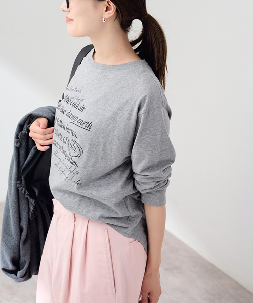 FRAMeWORK（フレームワーク）の「プリントロンTEE（Tシャツ/カットソー・レディース・チャコールグレー/ベージュ/ホワイト・FREE）」の6枚目の写真
