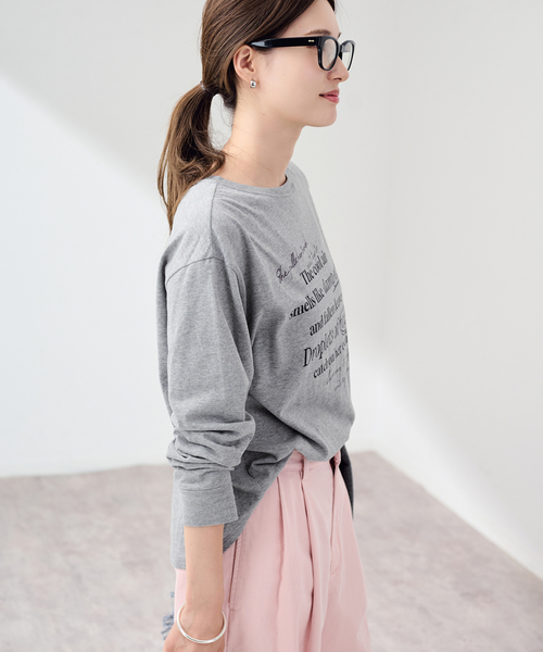 FRAMeWORK（フレームワーク）の「プリントロンTEE（Tシャツ/カットソー・レディース・チャコールグレー/ベージュ/ホワイト・FREE）」の7枚目の写真