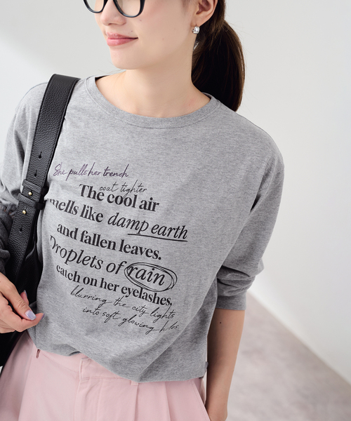 FRAMeWORK（フレームワーク）の「プリントロンTEE（Tシャツ/カットソー・レディース・チャコールグレー/ベージュ/ホワイト・FREE）」の9枚目の写真