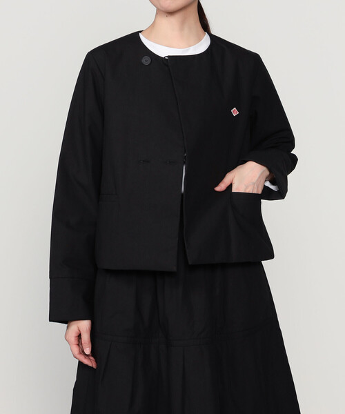 DANTON(ダントン)の「DANTON × eunoia | 中綿ボタンジャケット WOMEN(ノーカラージャケット・レディース・ブラック/アイボリー・F)」の2枚目の写真