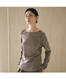 Boat Neck T-shirt_WARM GRAY