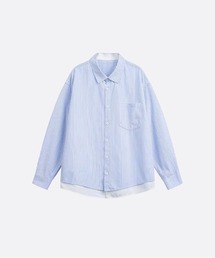 Fake Two Hem Stripe Shirt
