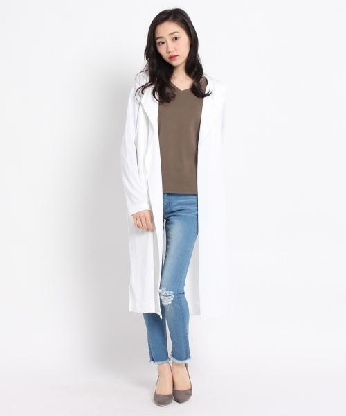 HusHusH（ハッシュアッシュ）の「サカリバフーデッドロングカーディガン（カーディガン/ボレロ・レディース・ブルー/ホワイト/カーキ/グレー・02/03）」の5枚目の写真