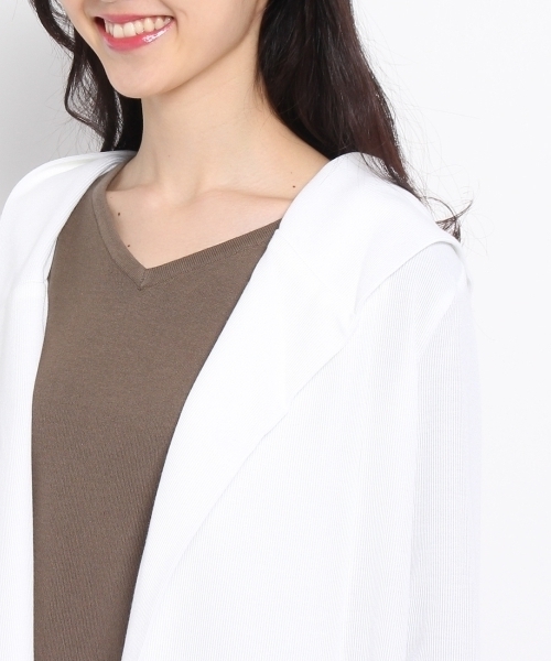 HusHusH（ハッシュアッシュ）の「サカリバフーデッドロングカーディガン（カーディガン/ボレロ・レディース・ブルー/ホワイト/カーキ/グレー・02/03）」の8枚目の写真