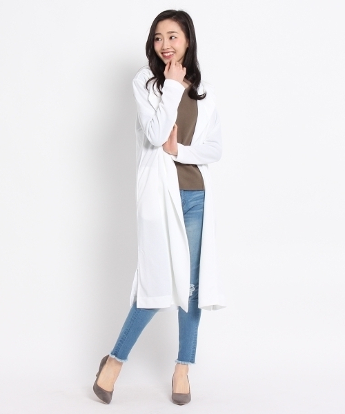 HusHusH（ハッシュアッシュ）の「サカリバフーデッドロングカーディガン（カーディガン/ボレロ・レディース・ブルー/ホワイト/カーキ/グレー・02/03）」の11枚目の写真