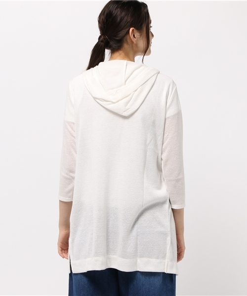 LBC（エルビーシー）の「コットンリネンカーディガン （カーディガン/ボレロ・レディース・ネイビー/オフホワイト/ライトグレー・LARGE/MEDIUM）」の6枚目の写真