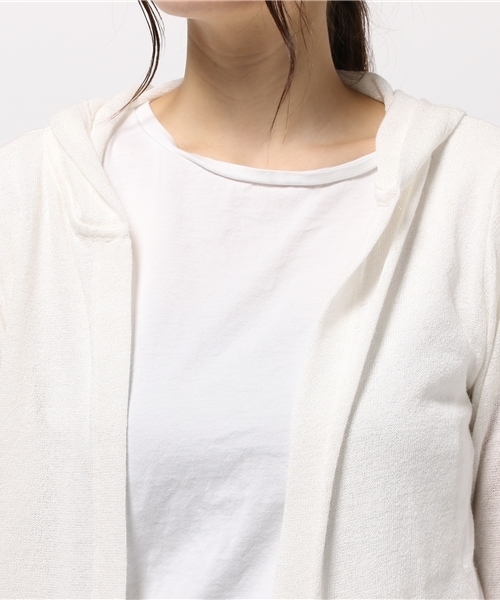 LBC（エルビーシー）の「コットンリネンカーディガン （カーディガン/ボレロ・レディース・ネイビー/オフホワイト/ライトグレー・LARGE/MEDIUM）」の7枚目の写真