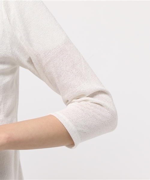 LBC（エルビーシー）の「コットンリネンカーディガン （カーディガン/ボレロ・レディース・ネイビー/オフホワイト/ライトグレー・LARGE/MEDIUM）」の8枚目の写真