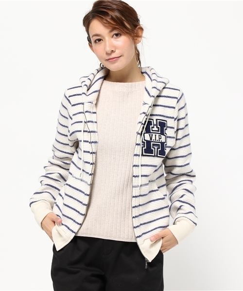 HYSTERIC GLAMOUR(ヒステリックグラマー)の「H V.I.Pワッペン PK(パーカー・レディース・ホワイト/トップグレー/ブラック・FREE)」の10枚目の写真