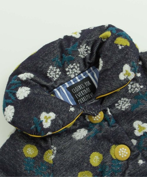 apres les cours（アプレレクール）の「花柄ジャガードアウター（ダウンジャケット/コート・キッズ・ネイビー/マスタード・80/120/100/90/110/130）」の5枚目の写真