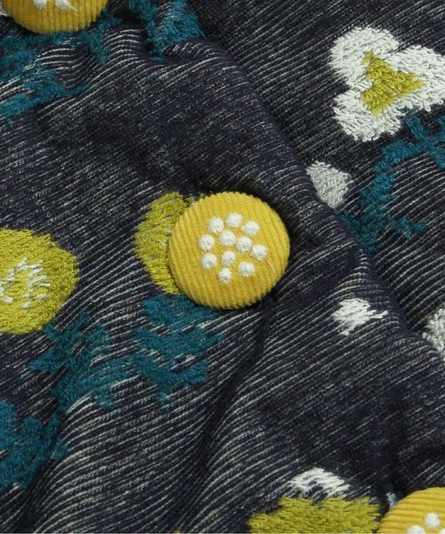 apres les cours（アプレレクール）の「花柄ジャガードアウター（ダウンジャケット/コート・キッズ・ネイビー/マスタード・80/120/100/90/110/130）」の6枚目の写真