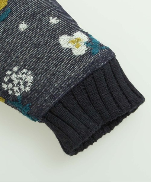 apres les cours（アプレレクール）の「花柄ジャガードアウター（ダウンジャケット/コート・キッズ・ネイビー/マスタード・80/120/100/90/110/130）」の8枚目の写真