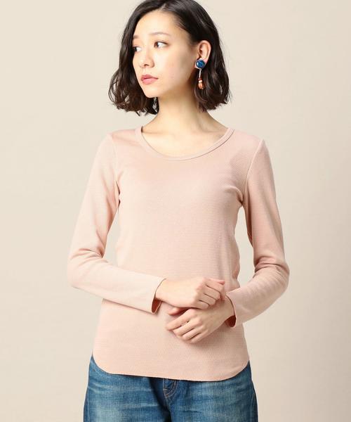 BEAUTY&YOUTH UNITED ARROWS（ビューティーアンドユースユナイテッドアローズ）の「BY サーマルメッシュ Uネックカットソー ◆（Tシャツ/カットソー・レディース・ホワイト/ライトグレー/ライトピンク/オリーブ・FREE）」の4枚目の写真