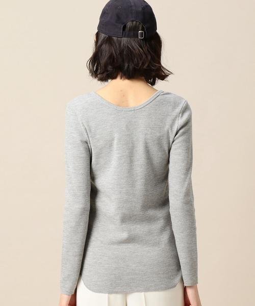 BEAUTY&YOUTH UNITED ARROWS（ビューティーアンドユースユナイテッドアローズ）の「BY サーマルメッシュ Uネックカットソー ◆（Tシャツ/カットソー・レディース・ホワイト/ライトグレー/ライトピンク/オリーブ・FREE）」の5枚目の写真