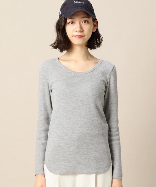 BEAUTY&YOUTH UNITED ARROWS（ビューティーアンドユースユナイテッドアローズ）の「BY サーマルメッシュ Uネックカットソー ◆（Tシャツ/カットソー・レディース・ホワイト/ライトグレー/ライトピンク/オリーブ・FREE）」の6枚目の写真