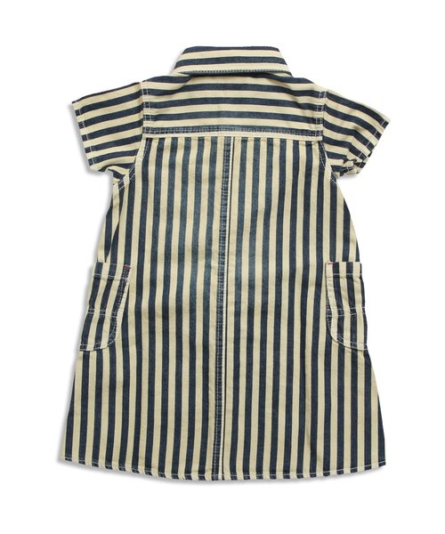 BREEZE（ブリーズ）の「デニムシャツワンピ（シャツワンピース・キッズ・サックスブルー/ネイビー/ストライプ・80/140/100/120/95/110/130/90）」の10枚目の写真
