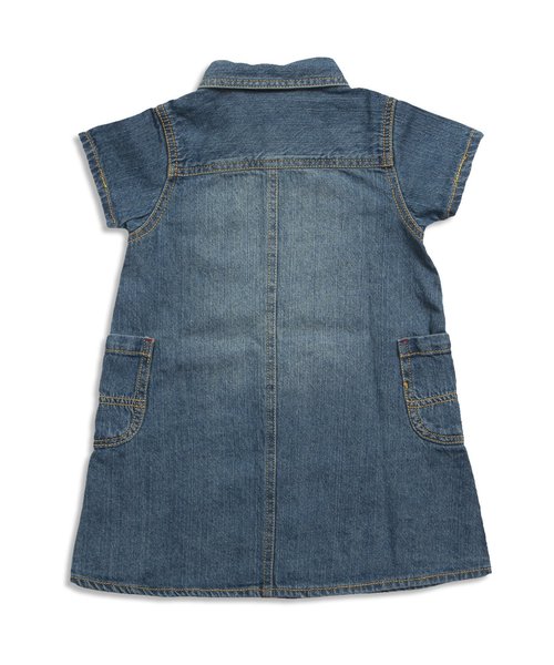 BREEZE（ブリーズ）の「デニムシャツワンピ（シャツワンピース・キッズ・サックスブルー/ネイビー/ストライプ・80/140/100/120/95/110/130/90）」の12枚目の写真