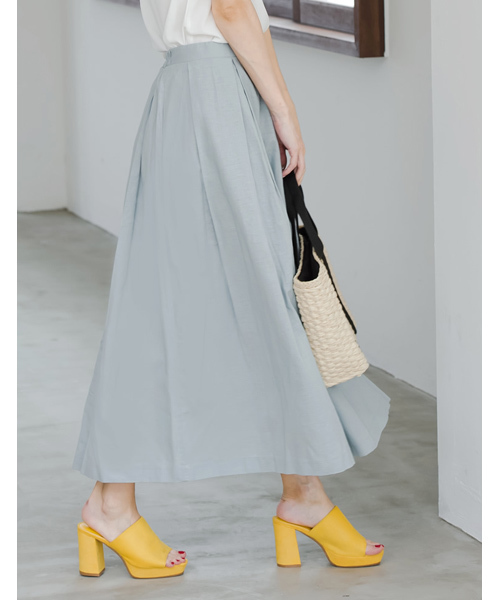 Re:EDIT（リエディ）の「コットンリネンフレアスカート（スカート・レディース・グレー/ブルー/ベージュ/オレンジ/ネイビー/レッド/グリーン/ブラック/ワイン/カーキ・LARGE/MEDIUM）」の3枚目の写真