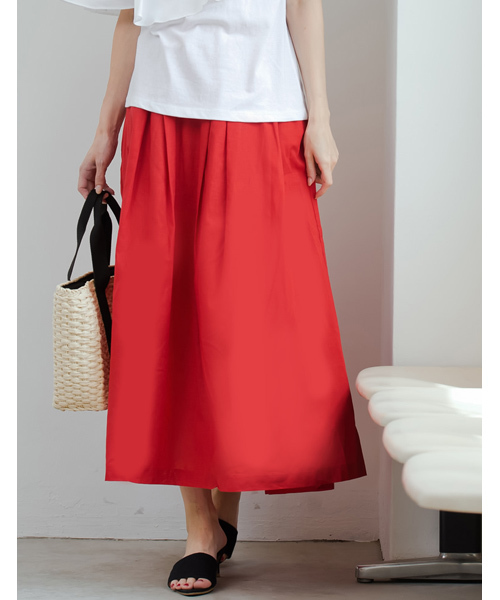 Re:EDIT（リエディ）の「コットンリネンフレアスカート（スカート・レディース・グレー/ブルー/ベージュ/オレンジ/ネイビー/レッド/グリーン/ブラック/ワイン/カーキ・LARGE/MEDIUM）」の9枚目の写真