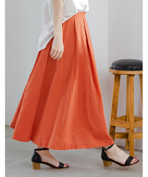 Re:EDIT | [綿と麻が出会うとき、生まれるのは上品ナチュラル]コットンリネンフレアスカートボトムス/スカート/ロング・マキシ丈（76cm～）[リエディ][2017AW][ナチュラル綿麻素材](スカート)