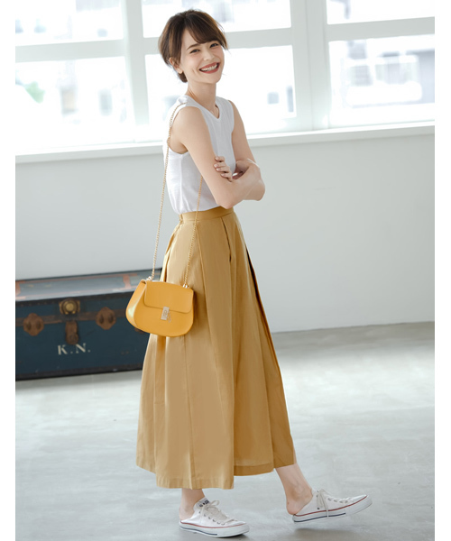 Re:EDIT（リエディ）の「コットンリネンフレアスカート（スカート・レディース・グレー/ブルー/ベージュ/オレンジ/ネイビー/レッド/グリーン/ブラック/ワイン/カーキ・LARGE/MEDIUM）」の20枚目の写真